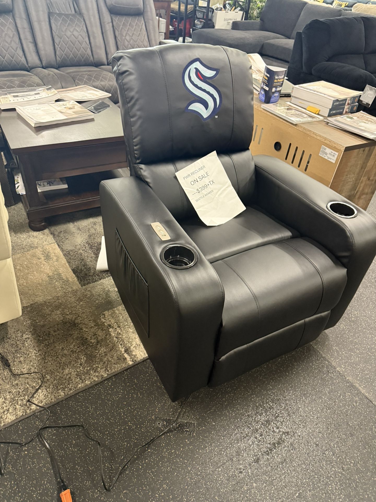 Seattle Kraken Power Reclining Sofa On Clearance 