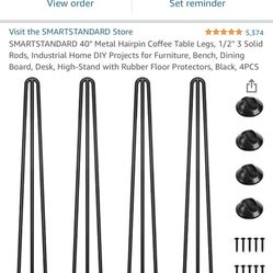 New 40” Hairpin Table Legs (Bar Height)