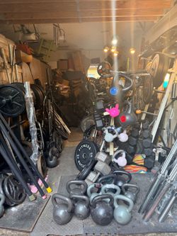 VARIETY OF WEIGHTS AVAILABLE : KETTLEBELLS • BARBELL BARS (5-6-7 FOOT) • RUBBER & STEEL DUMBBELLS • ADJUSTABLE BENCHES • BUMPER PLATES • STANDARD PLA