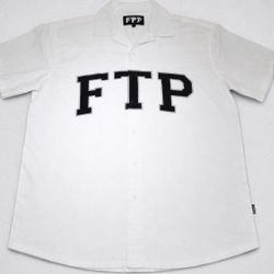 🔥 FTP (Fuck The Population) White Button-Up Shirt – Size M / Fits Like L 🔥