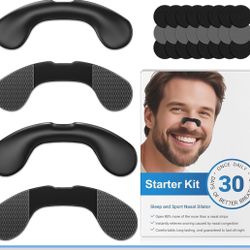 Nasal Strips for Snoring | Extra Strength Snoring Solution Nose Strips | Improve Breathing and Sleep Quality (30 Count, Black)
