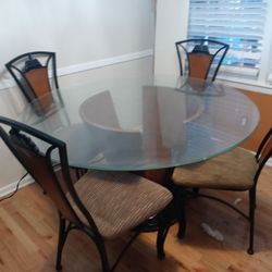 Large Round Dining table Glass Top