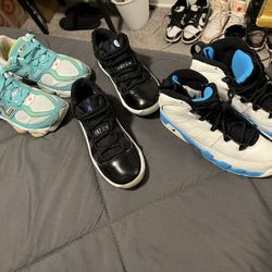 Size 1Y Jordan’s And New Balance $55,$60.. $65 (Used In Very Good Condition) (All 3 Pairs  for $160.00) (Serious Buyers Only!!
