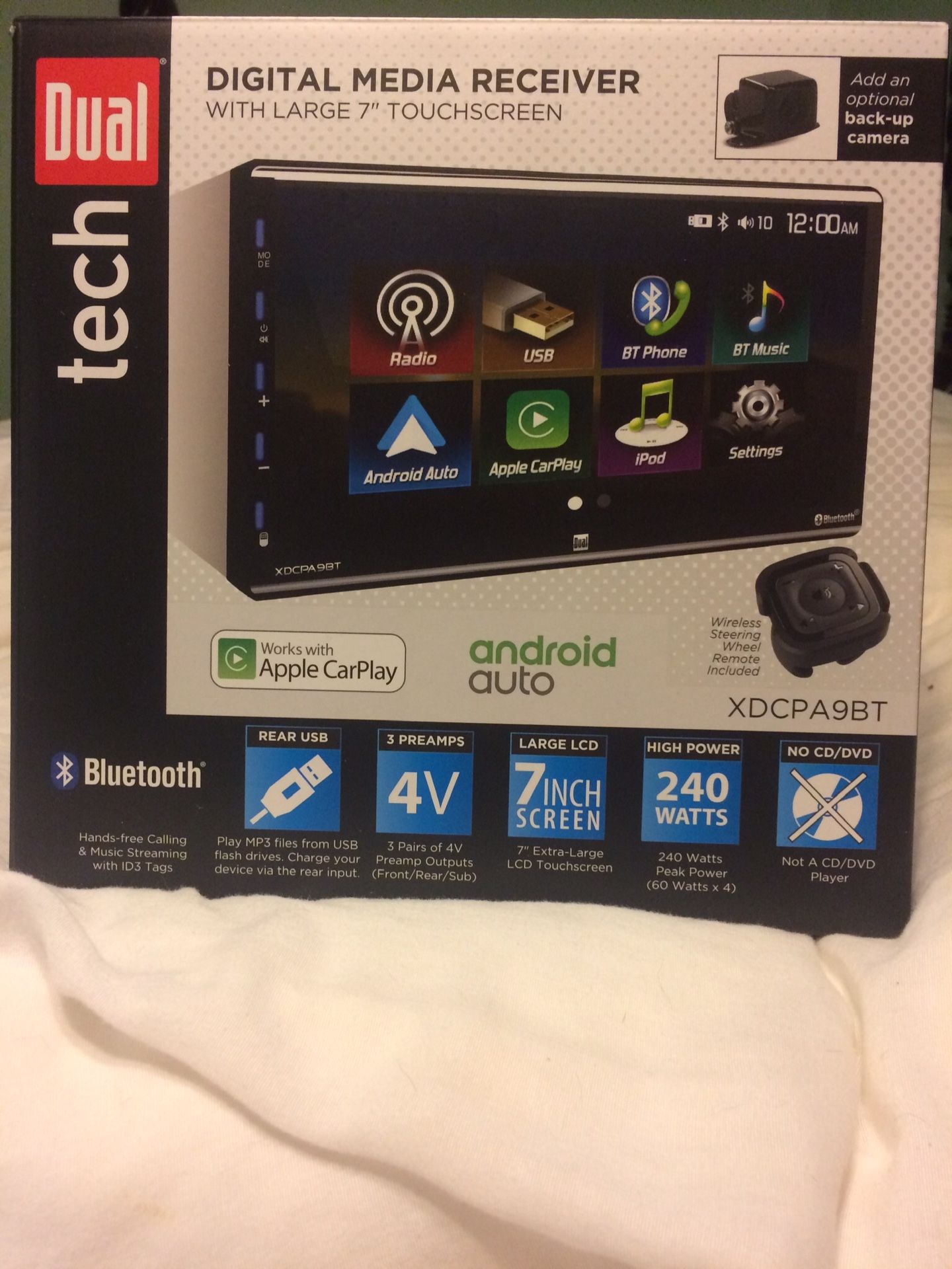 Brand new Dual XDCPA9BT 7in touch screen car stereo