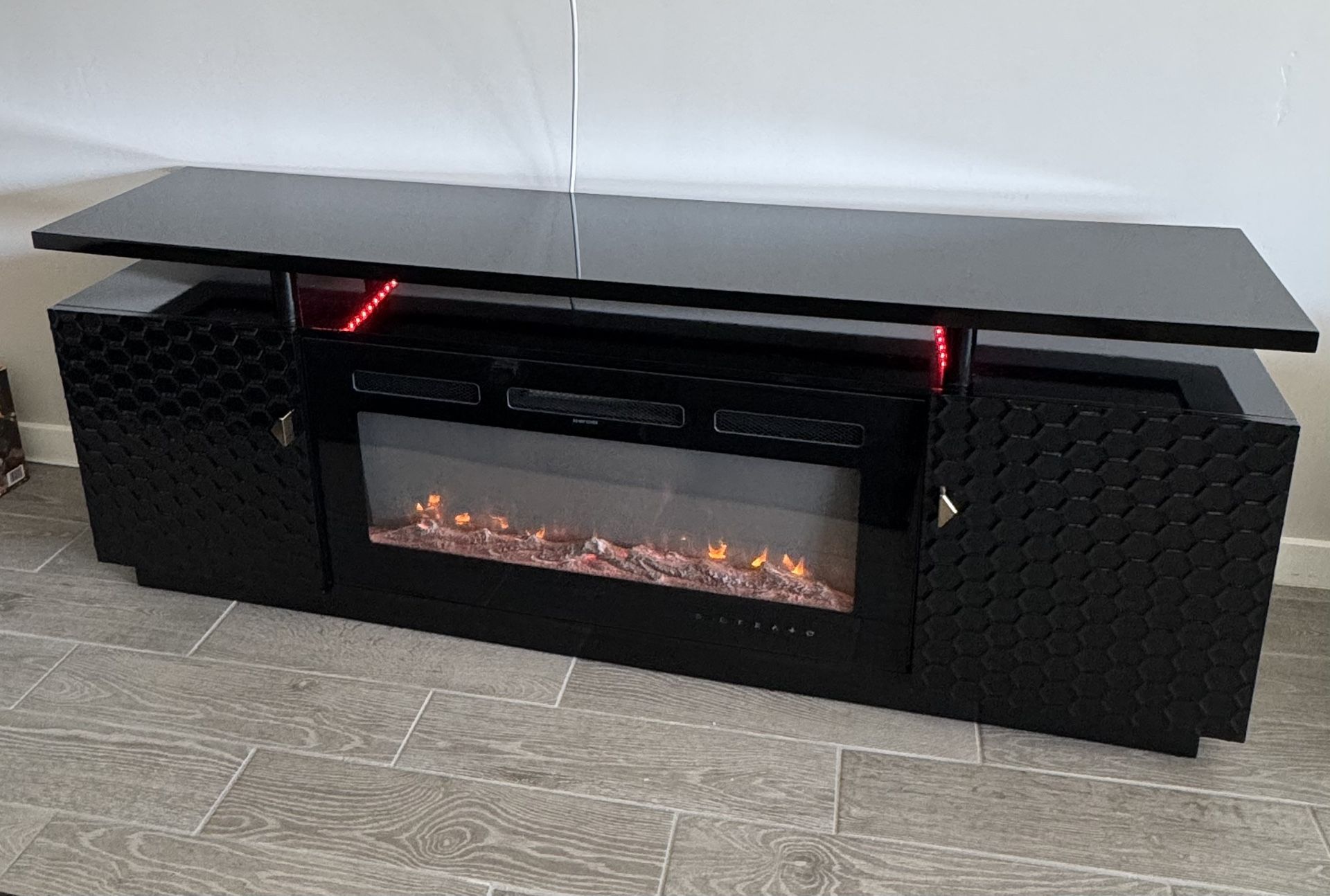 70 inch TV stand with electric fireplace