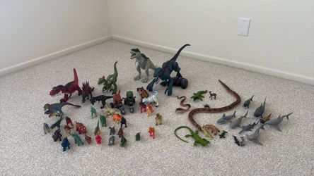 Huge Dinosaur Toy Lot with Working Remote Control RC Dancing Raptor