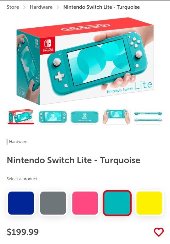 Turquoise Nintendo Switch Lite With Animal Crossing