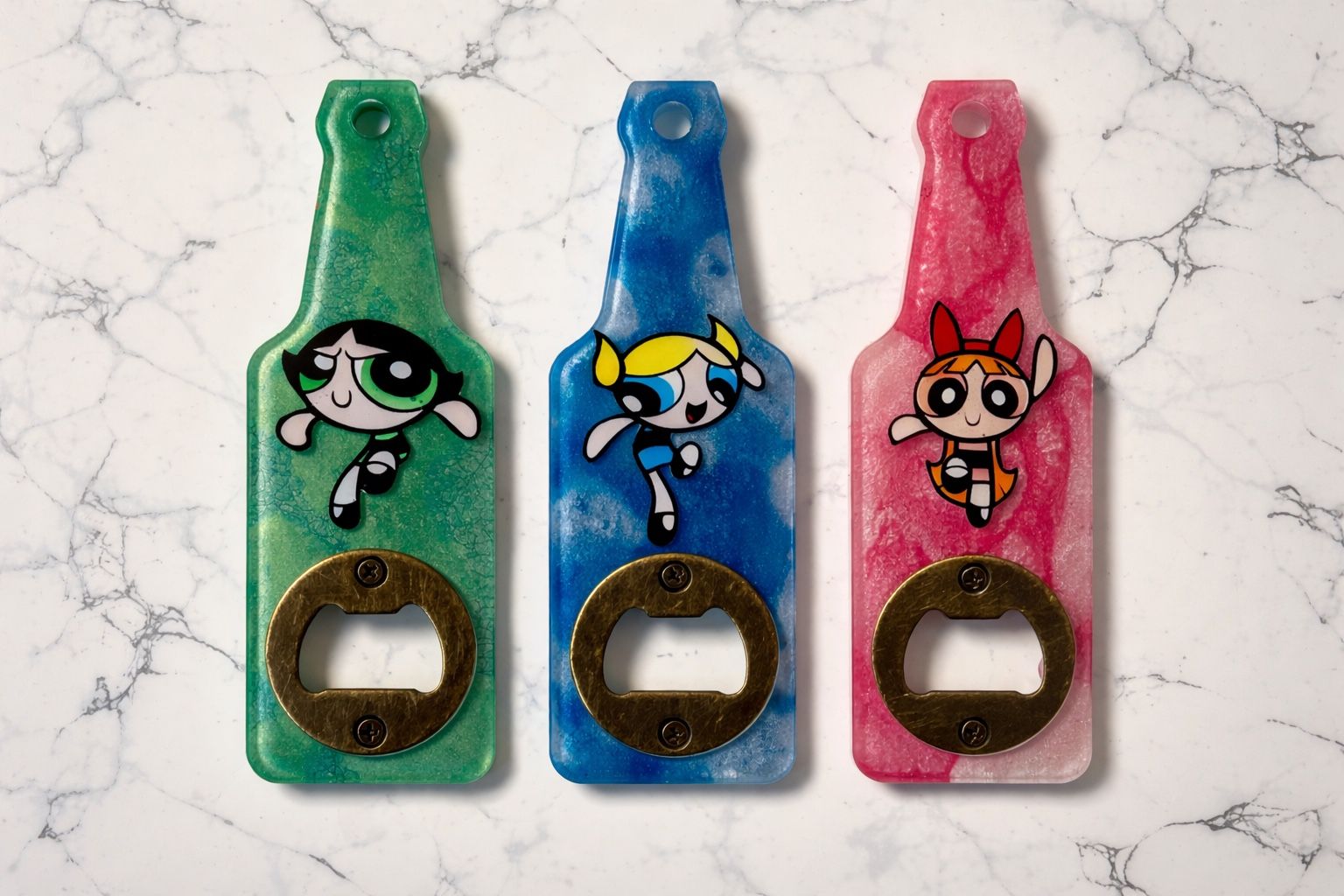 Powerpuff Girls Bottle Opener Set | Nostalgic Cartoon Collectibles