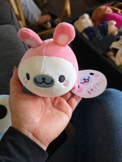 *Brand New* Siro Mamegoma In Pink Bunny Rabbit Ear Suit Outfit Plush Plushie Stuffed Animal Doll Toy Japan