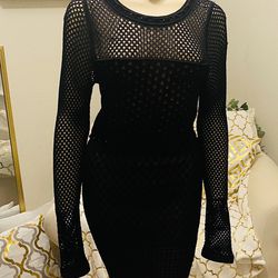 Medium Black Fishnet Dress 