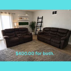Recline couches.