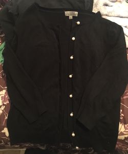 Black Pearl Buttoned Cardigan - Size L