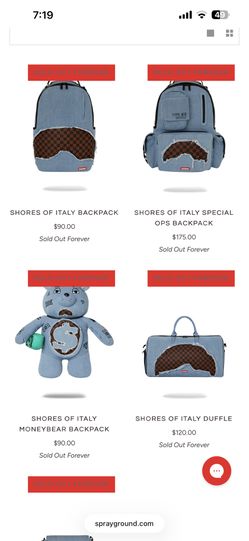 Sprayground Backpack Set:“Shores of Italy” Collection – 5-Piece Set – Rare!