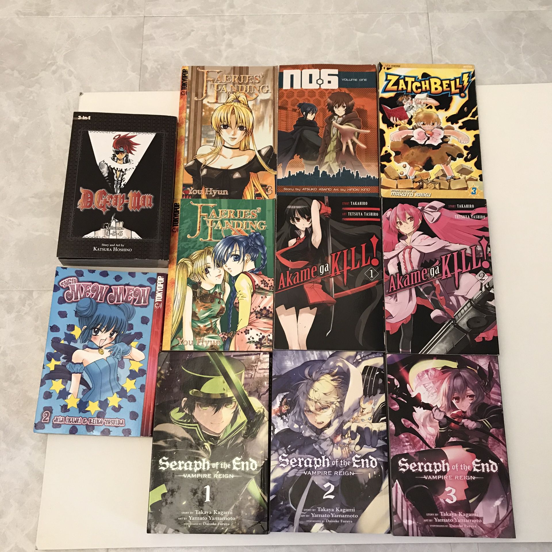 11 Manga book lot anime tokyo mew mew akame ga kill fairies landing