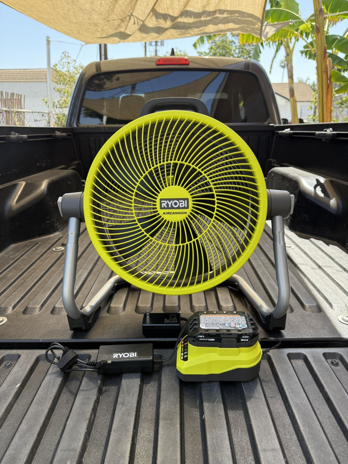 NEW RYOBI ONE+ 18V Cordless Hybrid WHISPER SERIES 14 in. Air Cannon Fan w/1.5Ah Battery & Charger