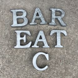 $20!! All 7x Galvanized, Metal Letters, $7.99/ea Retail Indoor Outdoor Use 6 Inches Tall, Art Garden Home AABCRTE