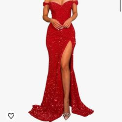 red dress prom 