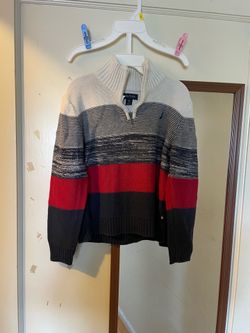 Nautica Kids Boys 1/4 Zip Stand Collar Knit Sweater Size M (5/6 Years)  【Brand】 Nautica   【Category】 Children's 1/4 zip knitted sweater / sweatshirt  