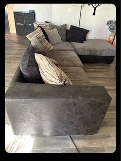 Grey and black Sectional Couch