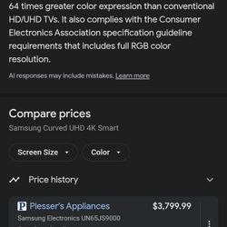65in Samsung Curved Smart Tv