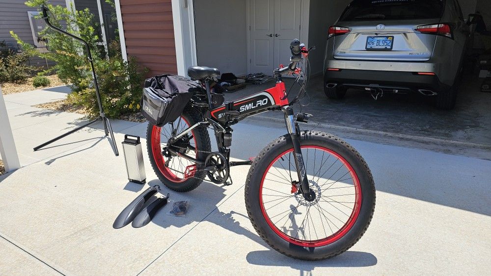 Powerful SMLRO S11 1000W Folding Ebike Durable Aluminum Alloy Fat Electric Bicycle