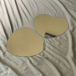 Mirror Heart Pair . About 10 Inches 