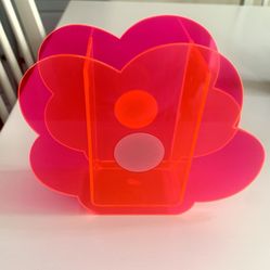 PINK NEON FLOWER MAKEUP BRUSH HOLDER 