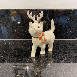 Vintage LENOX Christmas Antics Cat Kitten Sculpture 4x4”