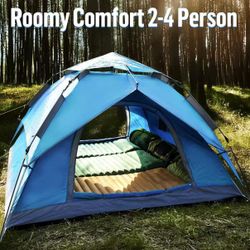 Night Cat Instant Popup Tents 2-3 Persons with Footprint Tarp Easy Setup Camping Tent with Rainfly Double Layers Waterproof Automatic Hydraulic Mechai