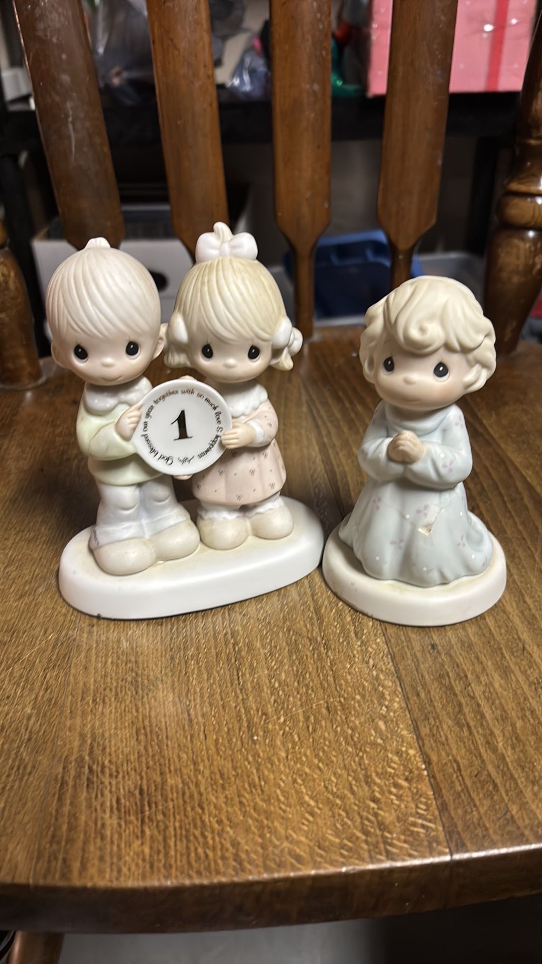 Precious Moments Figure Lot. Both Damaged
