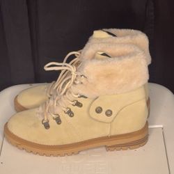Beige Fur Boots