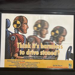 VTG- Crash Dummy Anti-Drug Poster Framed 