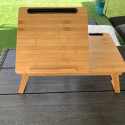 Writing/TV Lap Wood Tray - One Side Adjustable - Portable Desk