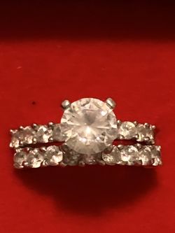 Double Band Womans Ring Stamped 925 Silver Size 7