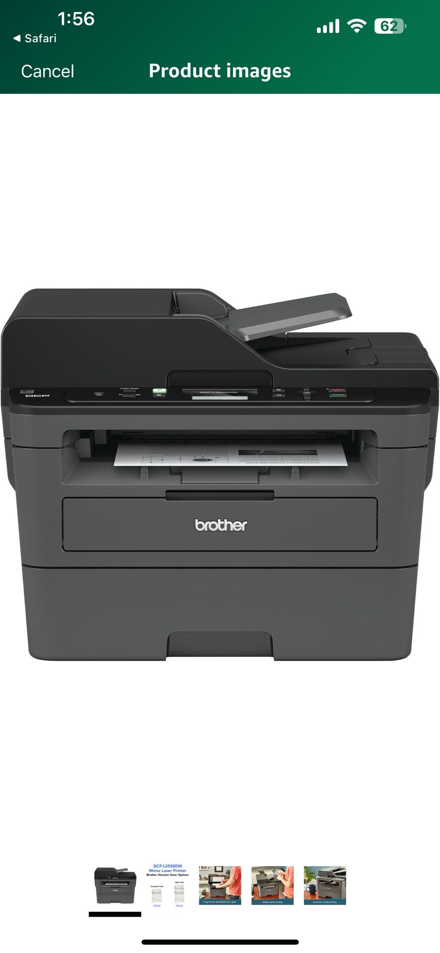 Brother DCPL2550DW Monochrome Laser Printer