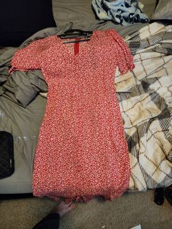 Floral Midi Dress (Red)