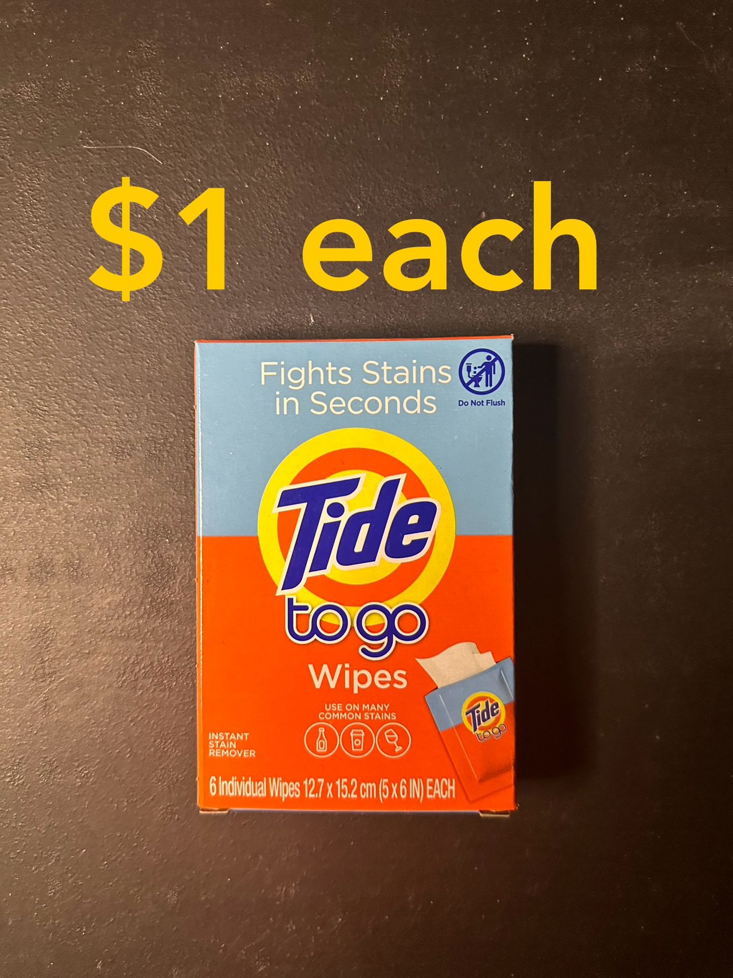 Tide To Go Wipes, 6ct