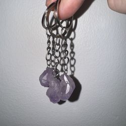 Amethyst Keychain- Natural Stone