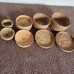 4 Wicker Baskets $35