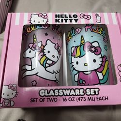 Hello Kitty Glass Cups 