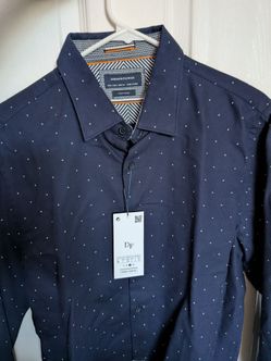Men's Dress Shirt (Large) - Denim & Flower