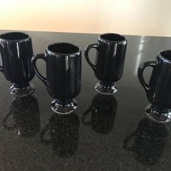 Set of 4 Irish Coffee Cappuccino Footed Mugs LIKE NEW