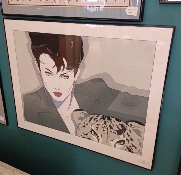 PATRICK NAGEL Signed Woman w/Cheetah Print