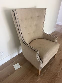 Upholstered light beige side chair