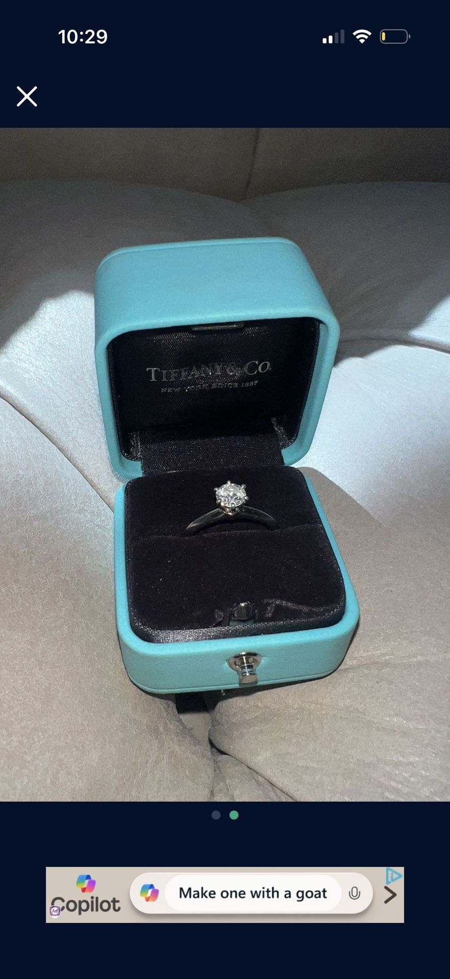 Great Christmas Gift Tiffany Diamond Ring 