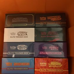 Pokemon Sealed ETBs, Premium collections, Booster Box