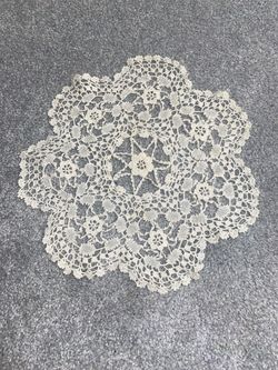 Vintage White Crochet Lace Doily.