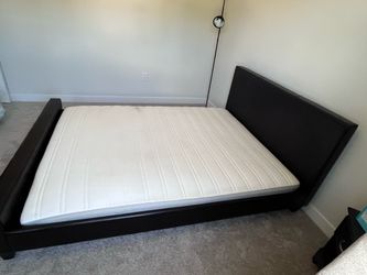 Queen mattress, frame and topper