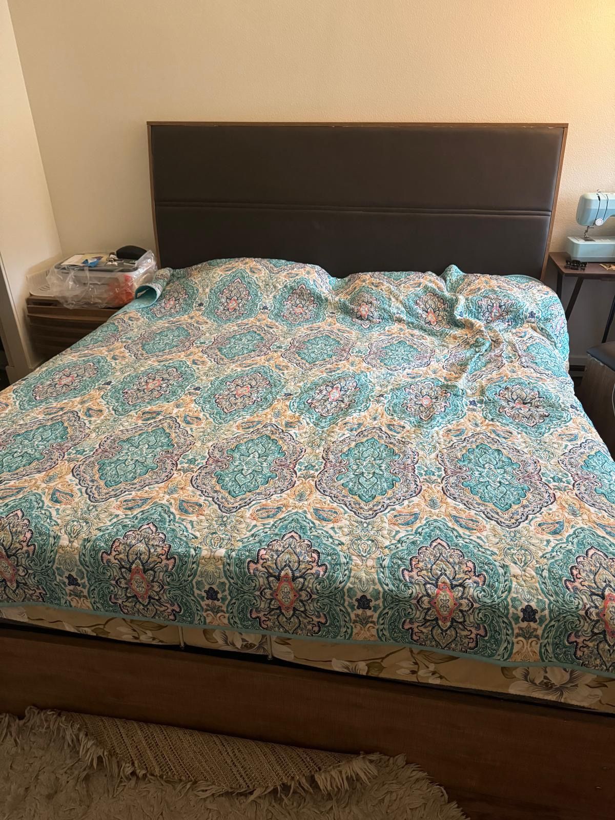 King Bed Frame with matching dresser and nightstand