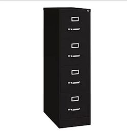 Hirsh 26.5 in Deep 4 Drawer Vertical Letter File Cabinet in Black